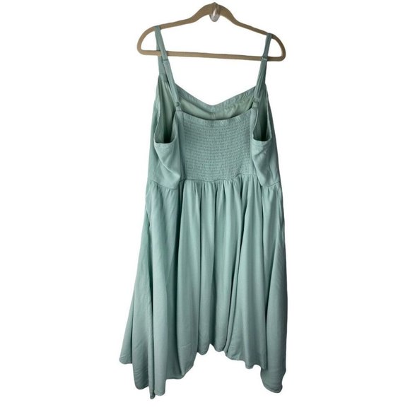 Torrid Mint Blue Challis Sharkbite Skater Dress Plus Size 4 - Picture 5 of 12